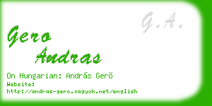 gero andras business card