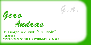 gero andras business card
